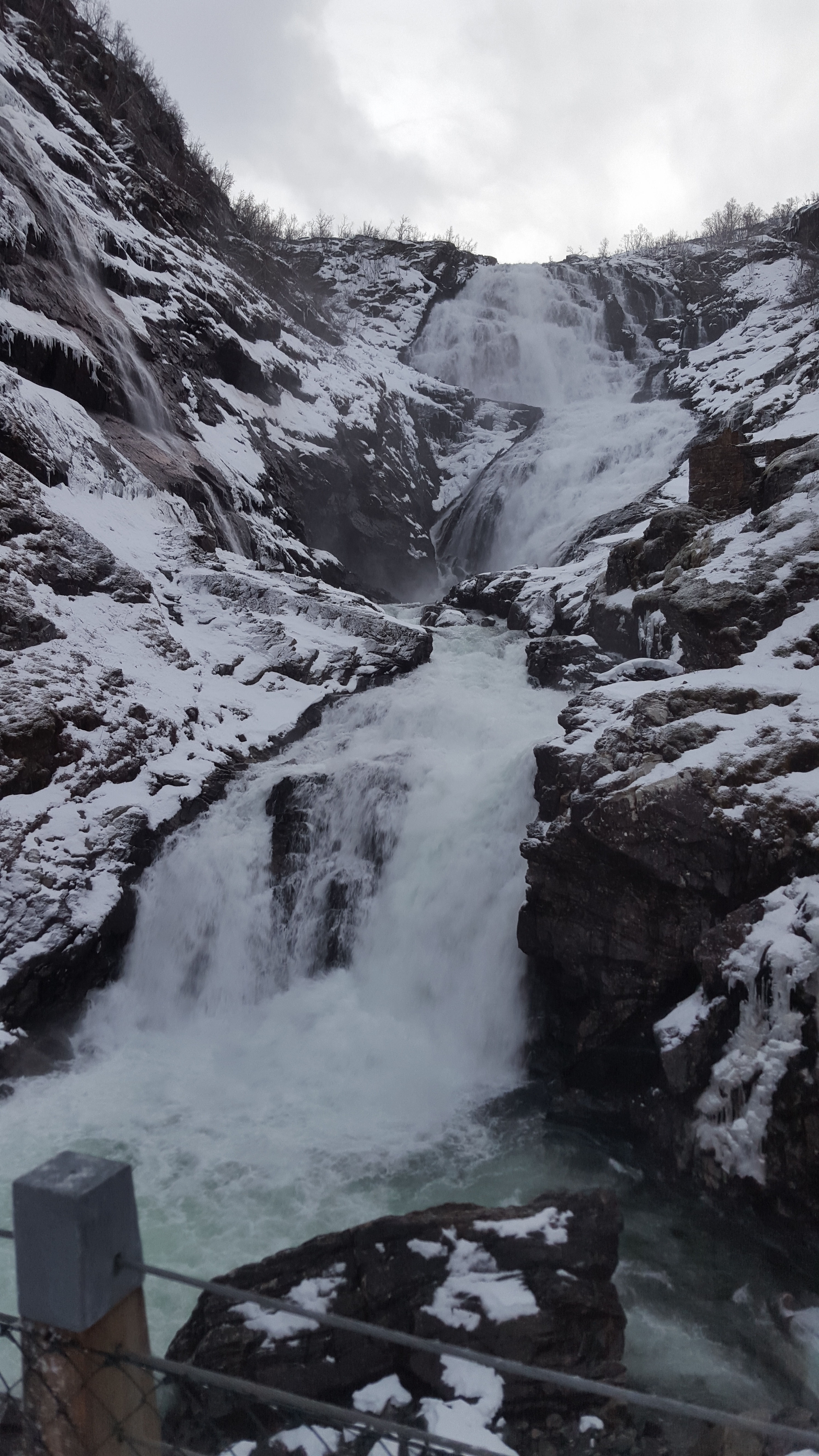 Waterfall on the Flåm Railway Norway in a Nutshell