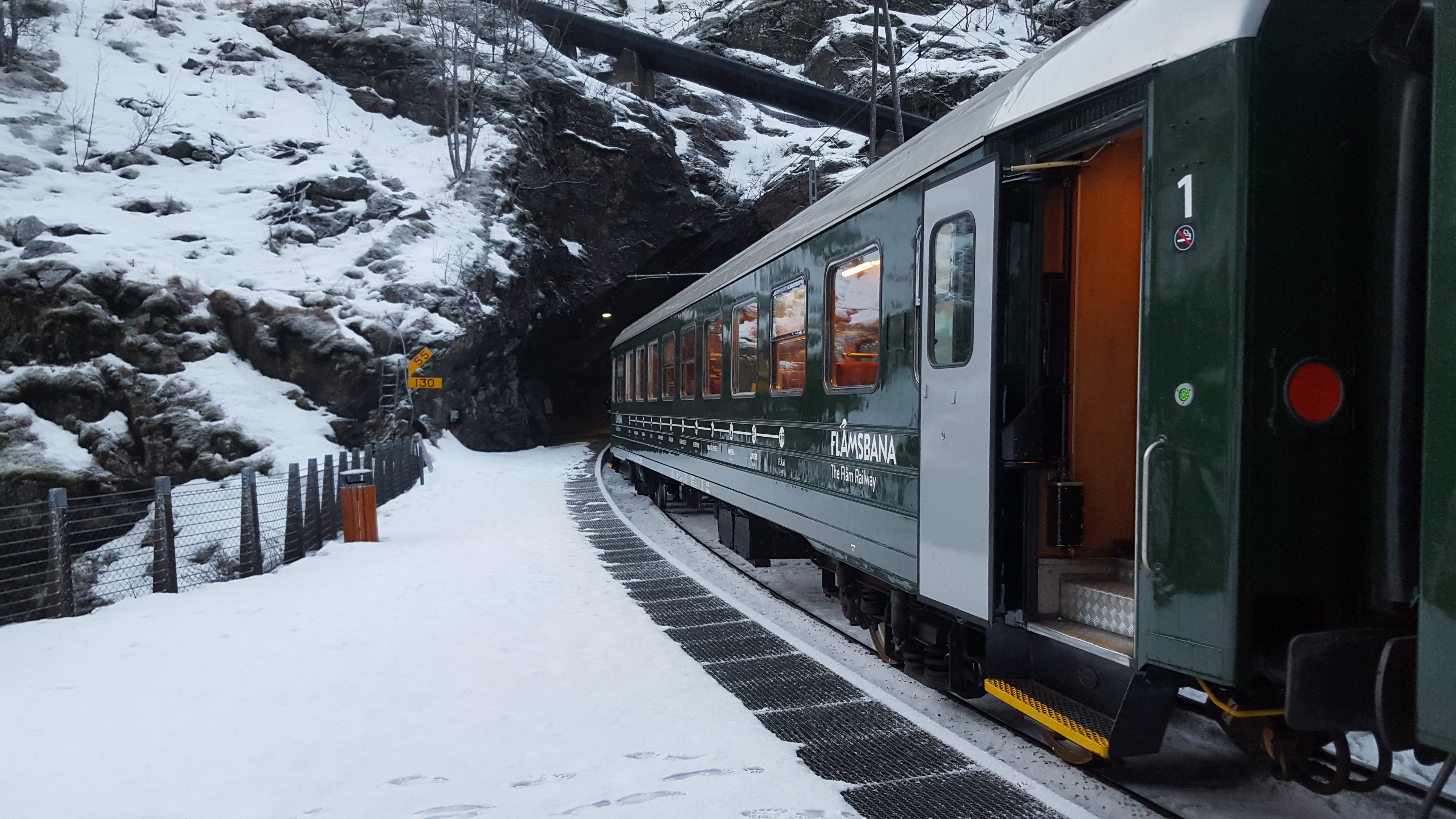 Flåm Railway in the Snow