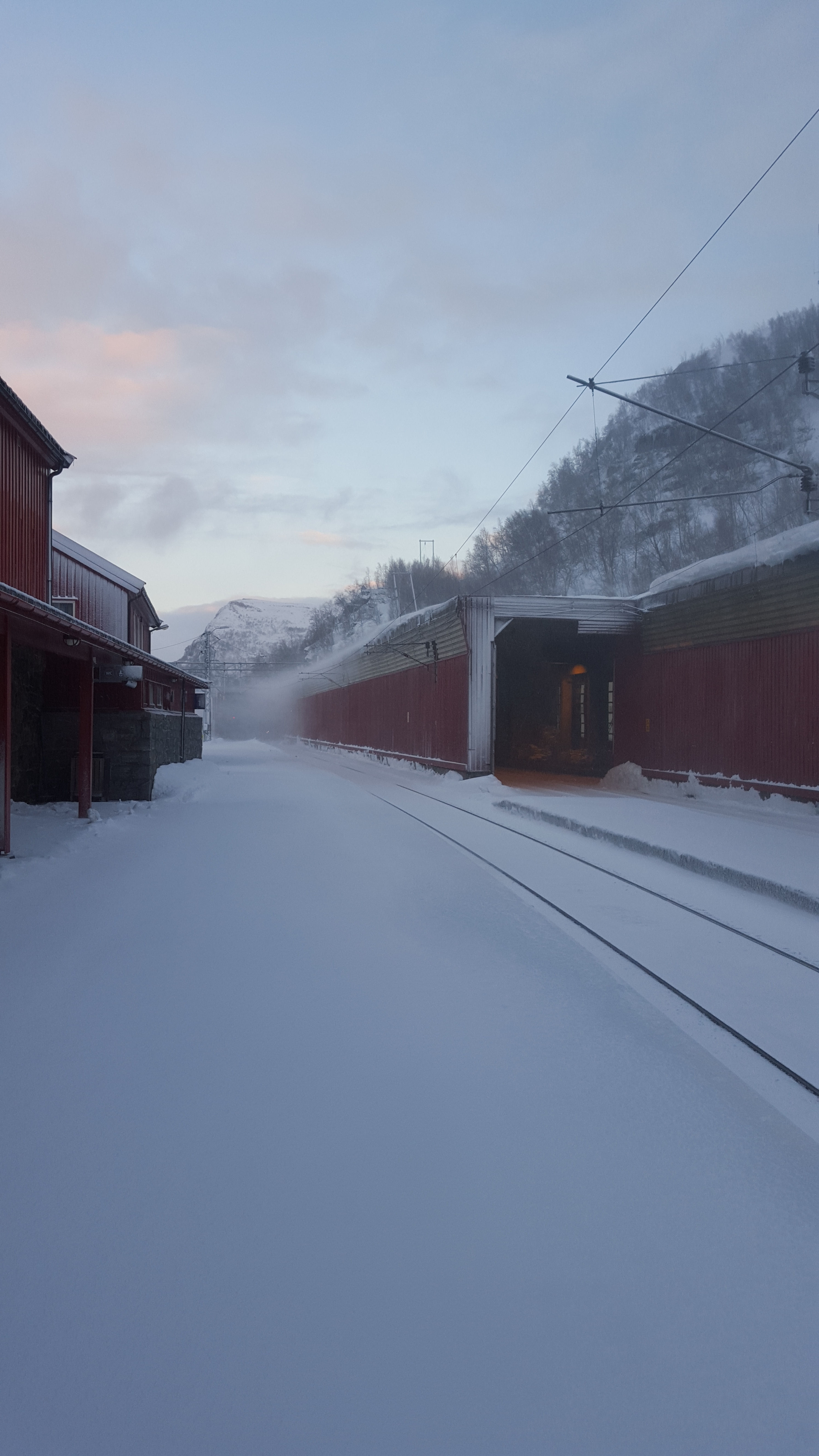 Myrdal Railway Station in the Snow Norway in a Nutshell