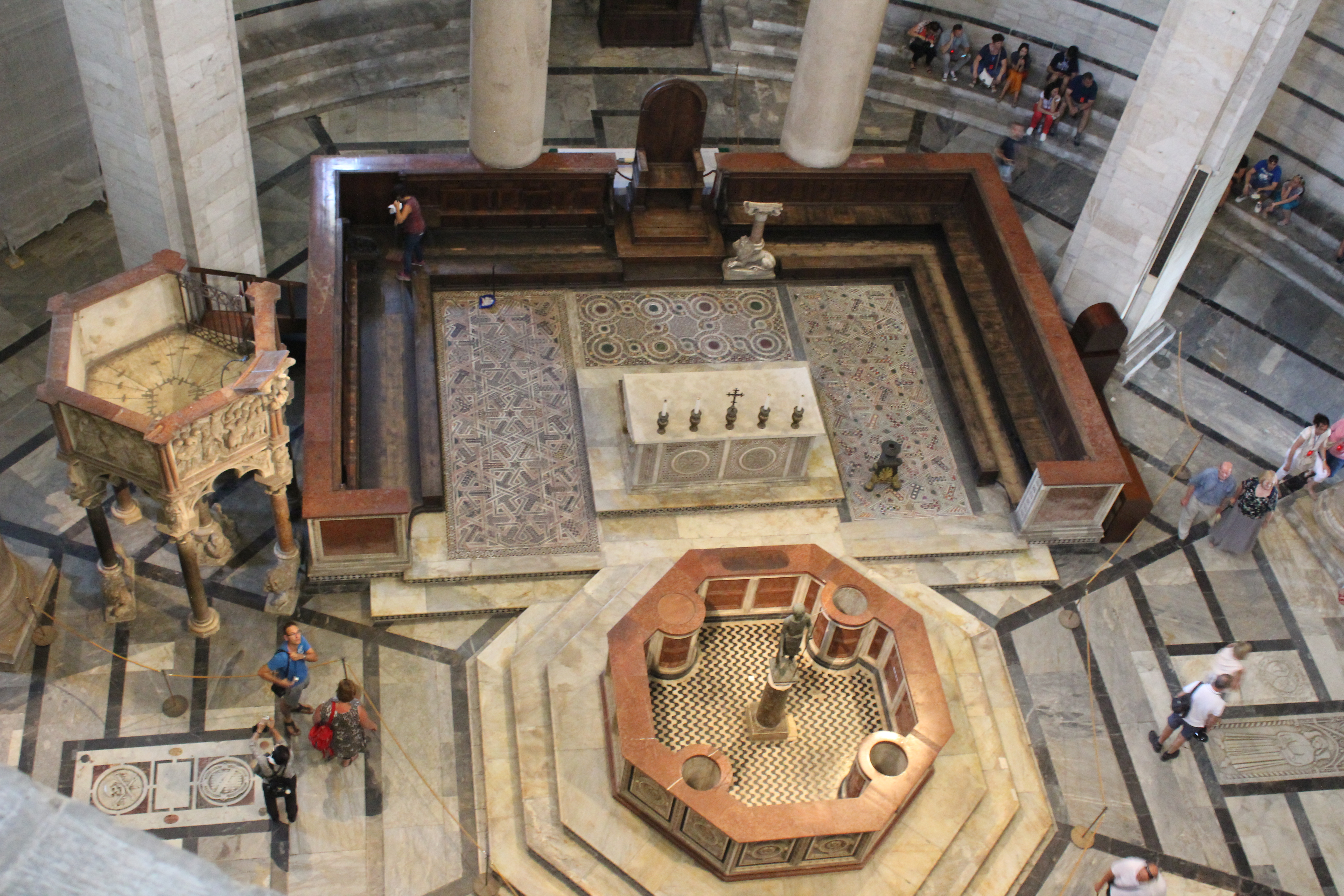 Font in the Baptistery of St John in Pisa