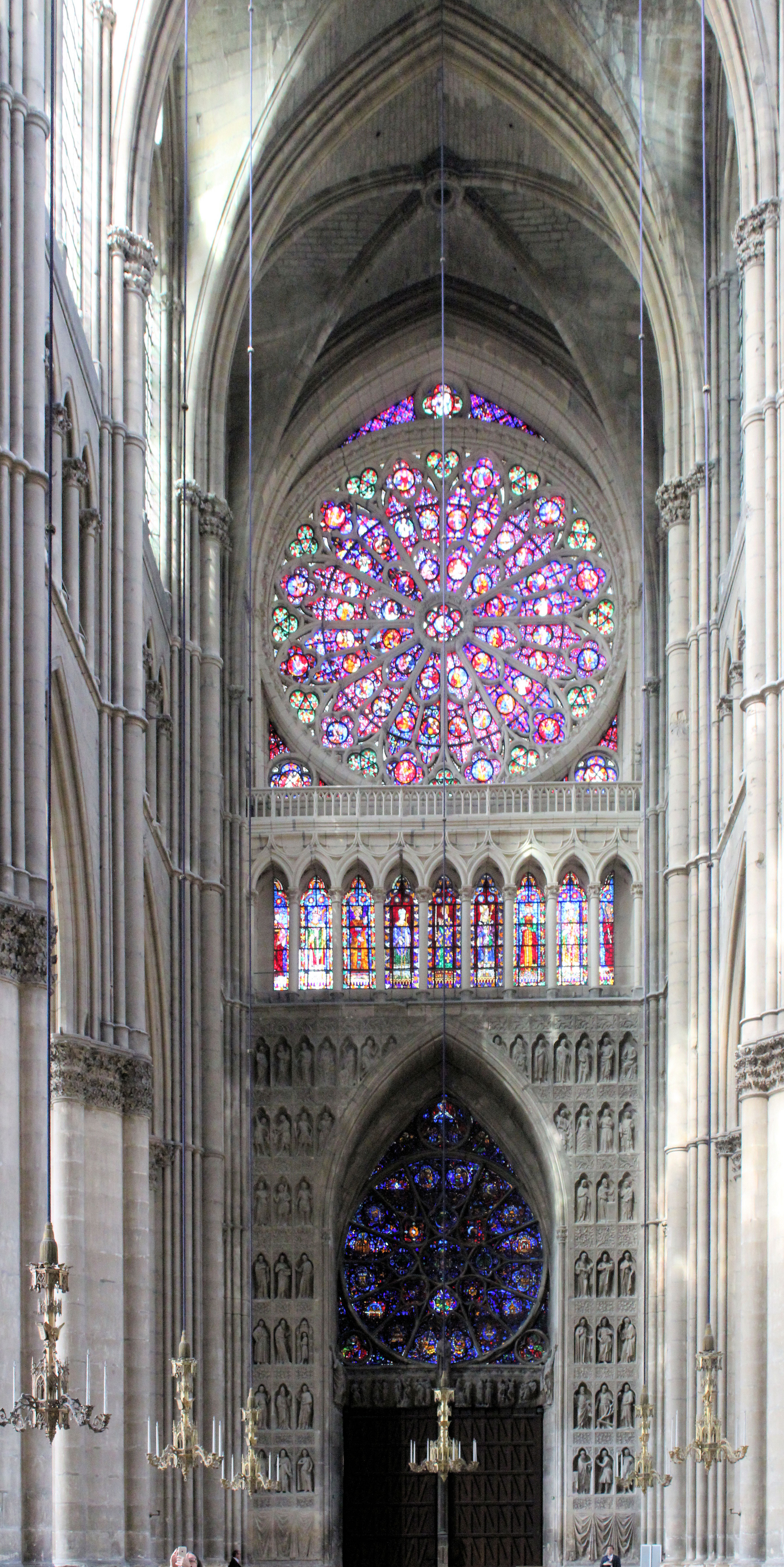 Rose Stained Glass Windows in Notre Dame Cathedral