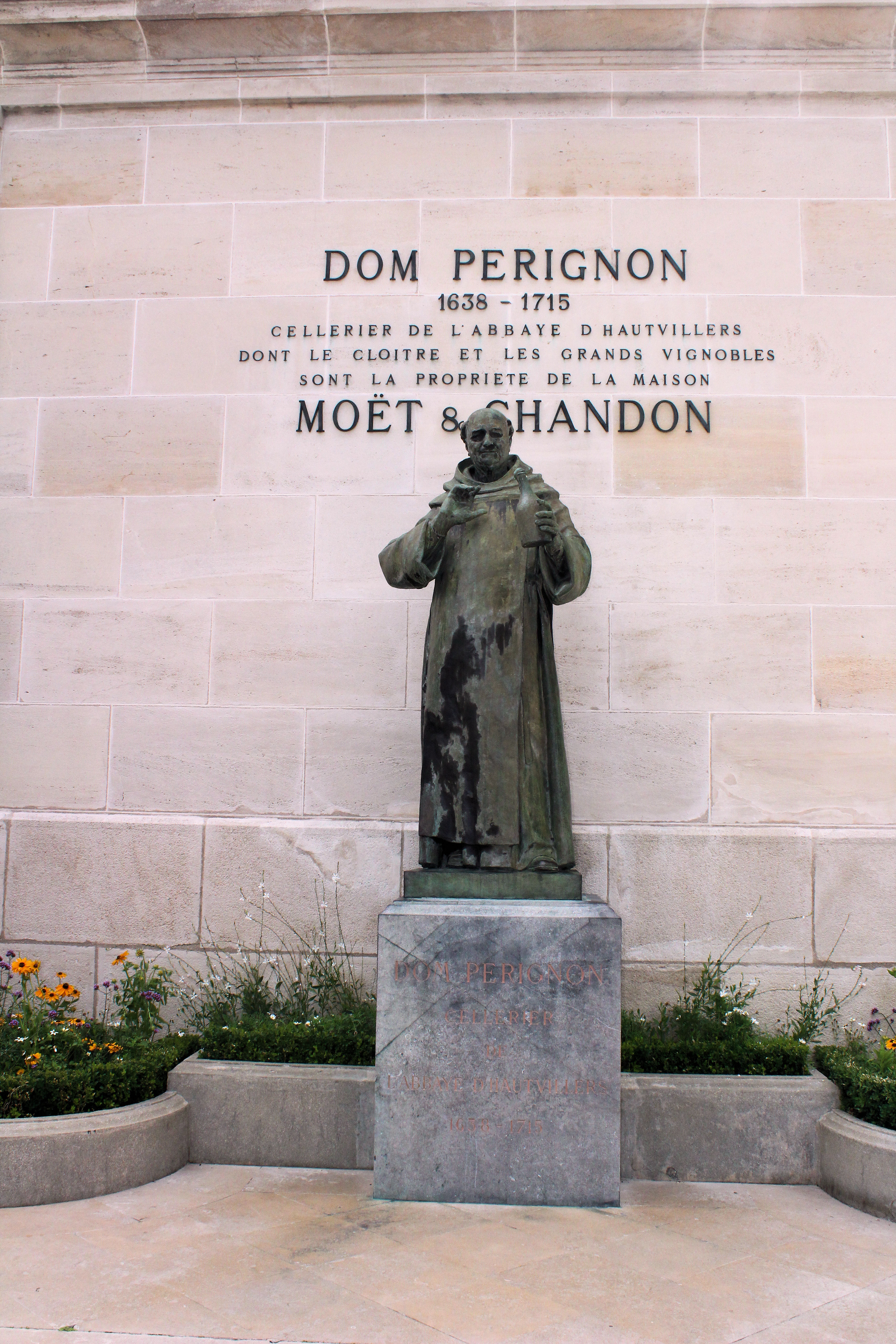 Don Perignon Statue at Moet-Chandon