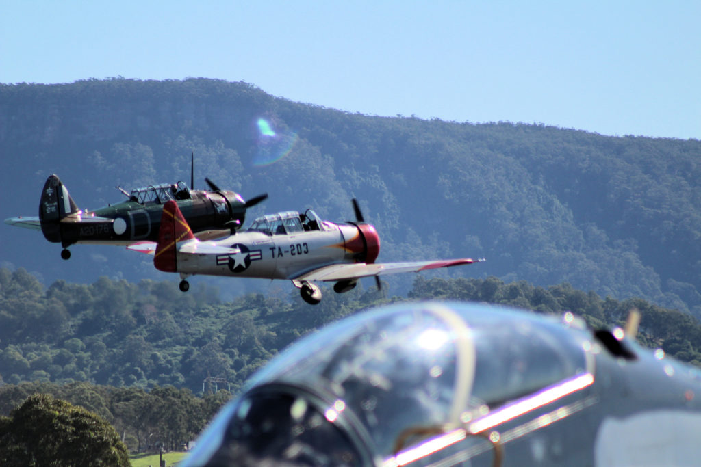 CAC CA-3 Wirraway and North American T-6 Harvard Wings Over Illawarra 2018 www.destinationsjourney.com