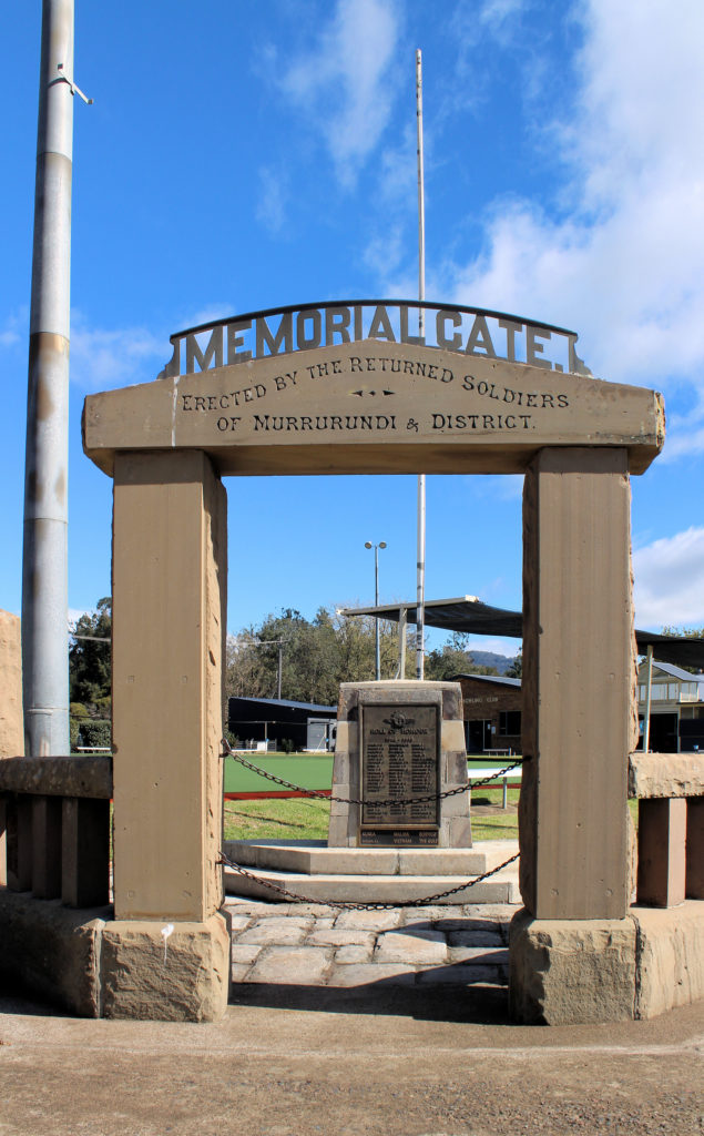 Murrurundi Bowls Club Memorial Gate