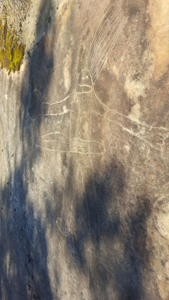 Aboriginal Ancestral Hero Rock Art at Bulgandry Aboriginal Art Site Brisbane Waters National Park