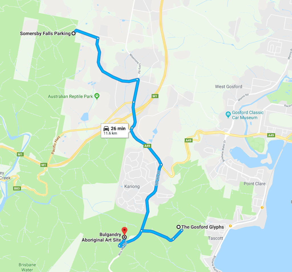 Somersby Falls Location Map