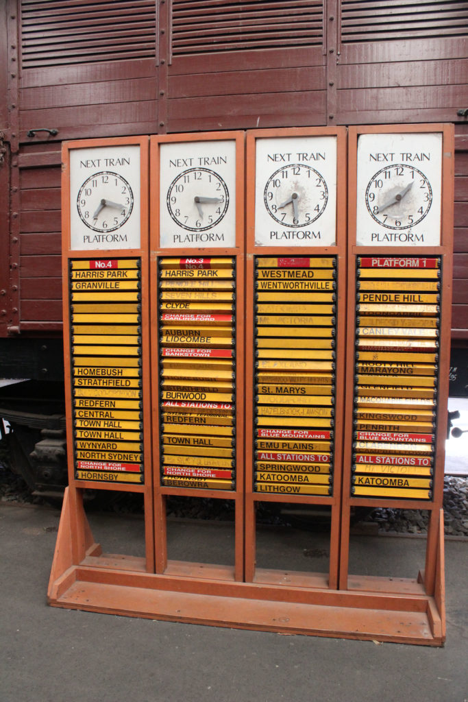 Old Departure Time Board New South Wales Rail Museum Thirlmere