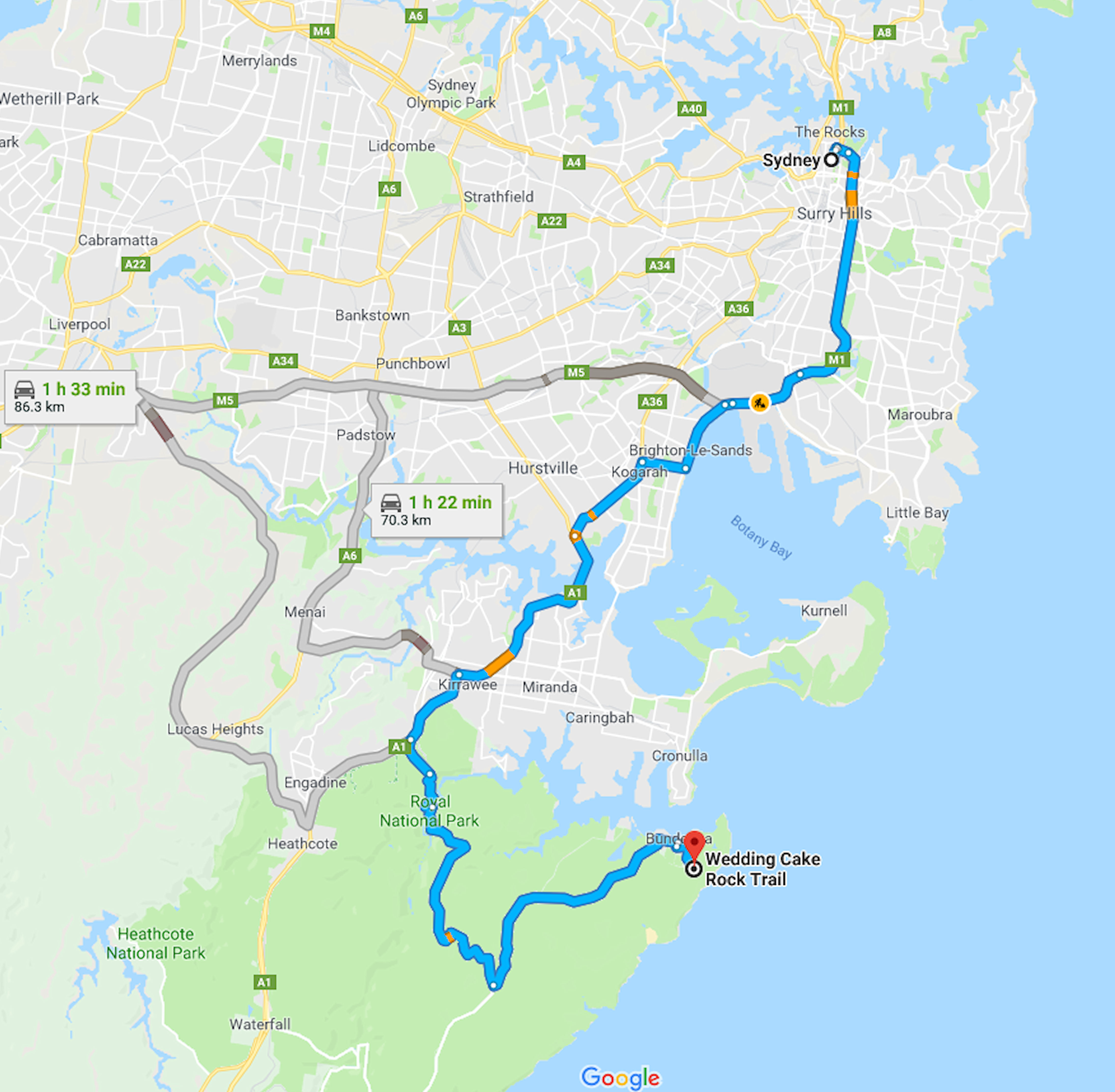 Royal National Park Map