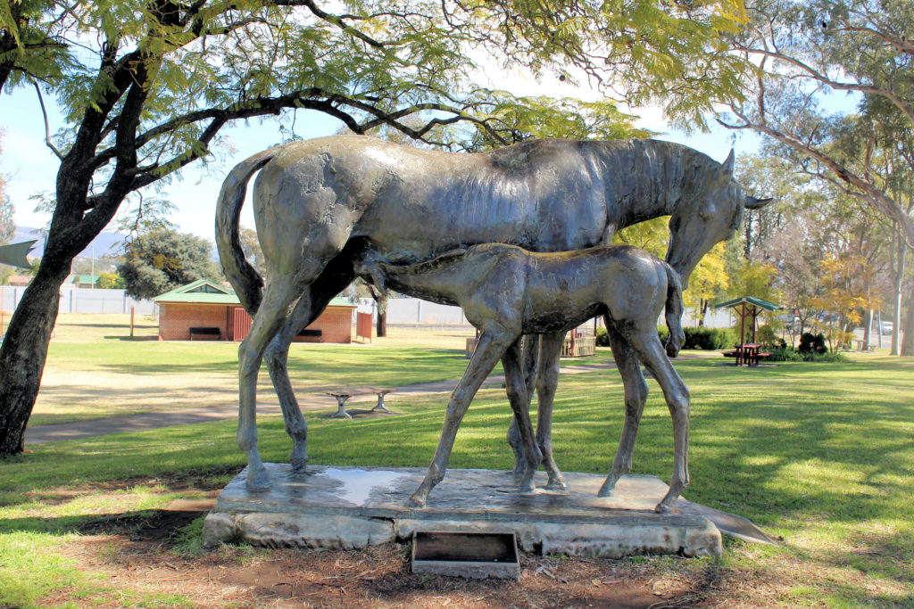 Mare and Foal Sculpture Scone NSW Australia