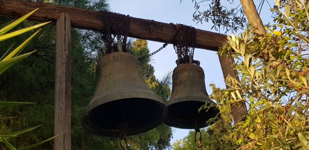 Bells at Church of Agios Demetrios Loumbardiaris Filopappou Hill Athens Greece