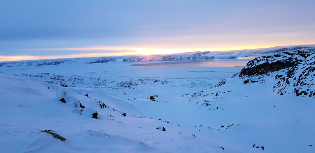 Sunrise During Snow Mobile Trip Ilulissat Greenland