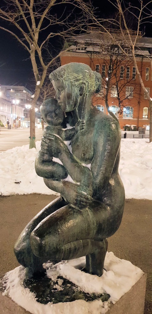 Snow Covered Statue Tromsø Norway