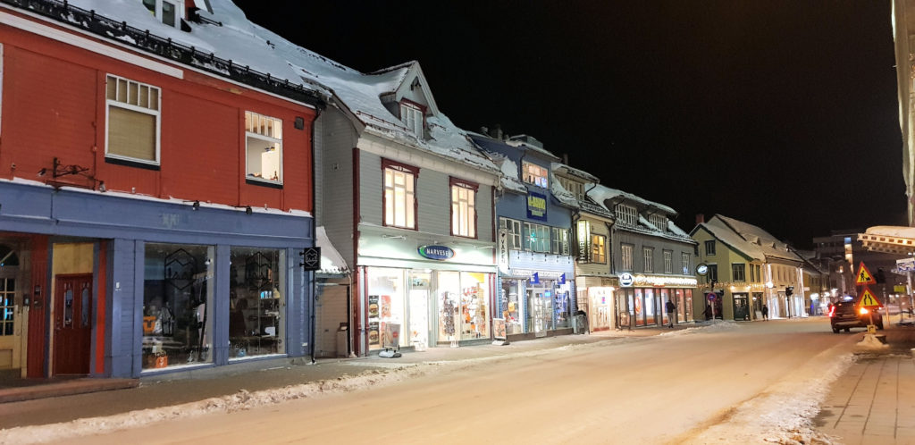 Tromsø Street at Night Tromsø Norway