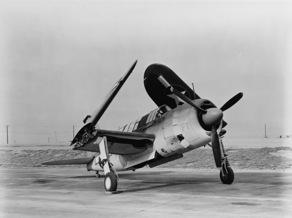 Brewster SB2A-3 with folded wings at NAS Patuxent River in November 1943