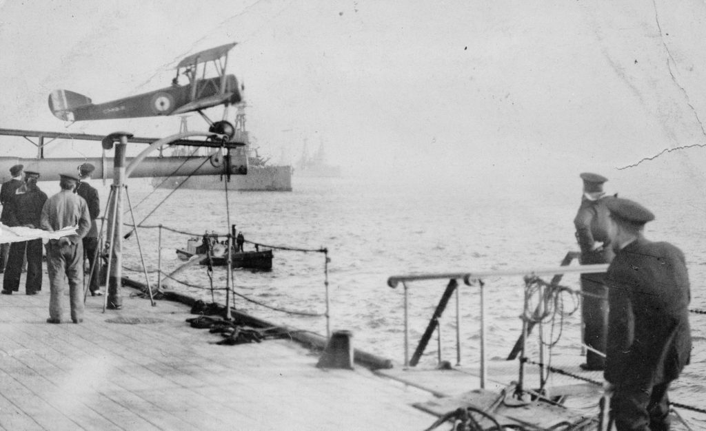 HMAS Australia (!) Battlecruiser Launching Sopwith Pup