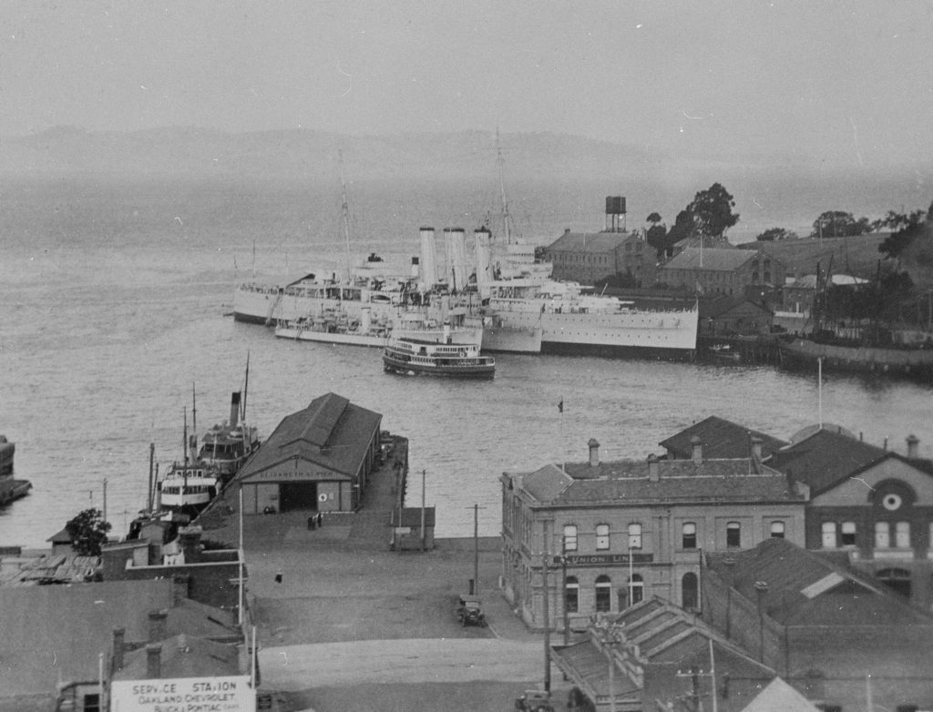 HMAS Australia (II) with HMAS Stuart at Garden Island NSW