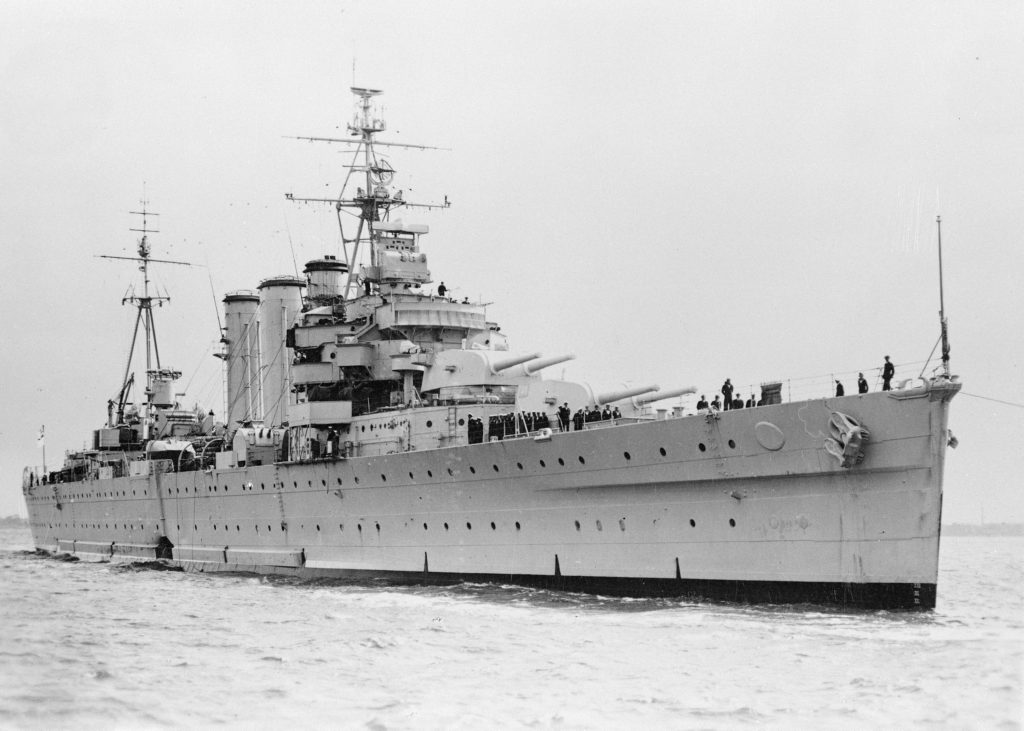 HMAS Australia (II) in Port Melbourne, 22nd October 1948.