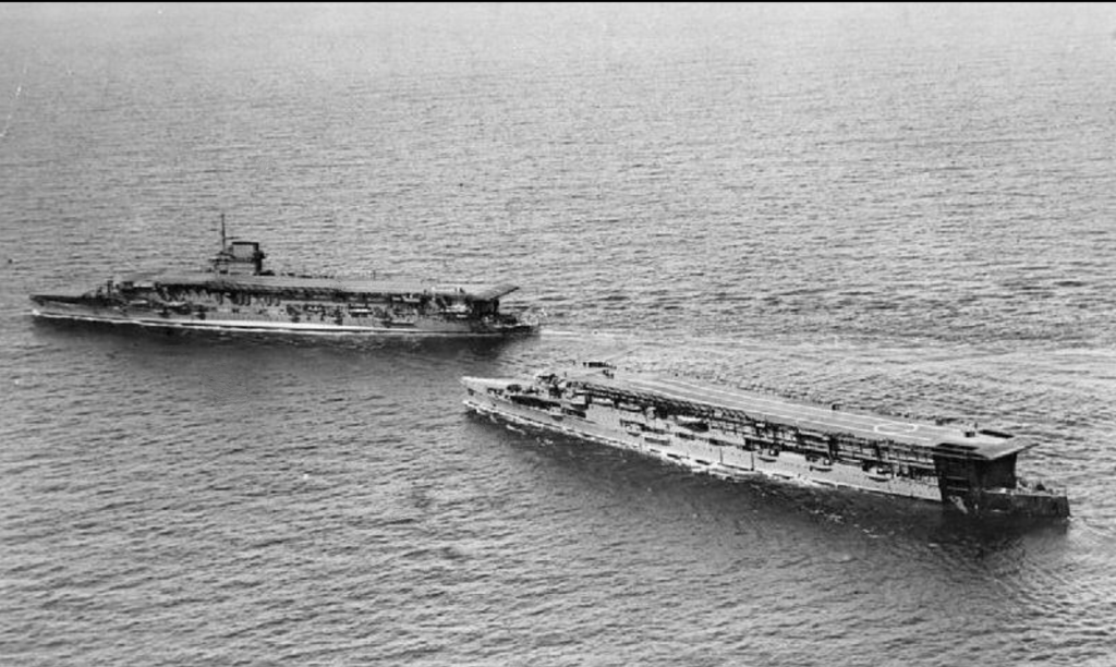 HMS Furious (right)