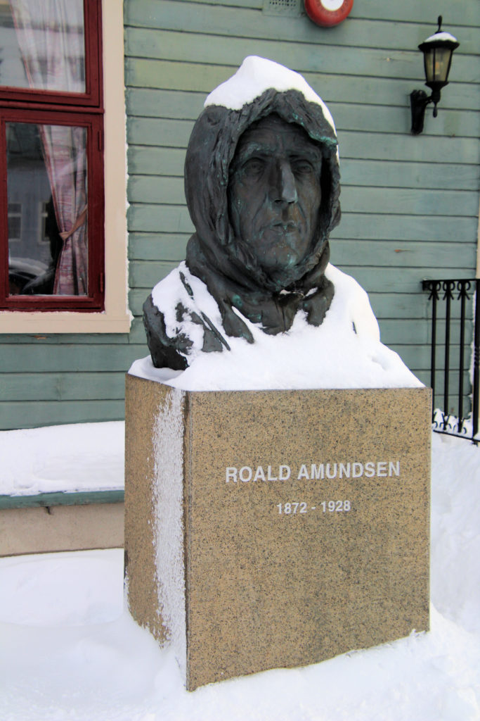 Roald Amundesn Bust Outside the Polar Museum Tromsø Norway