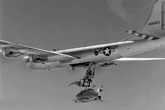 McDonnell XF-85 Being Deployed From B-29