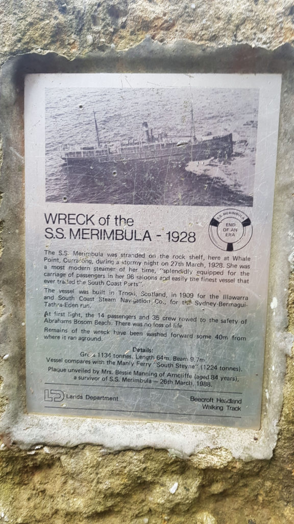 Plaque For the Wreck of the SS Merimbula