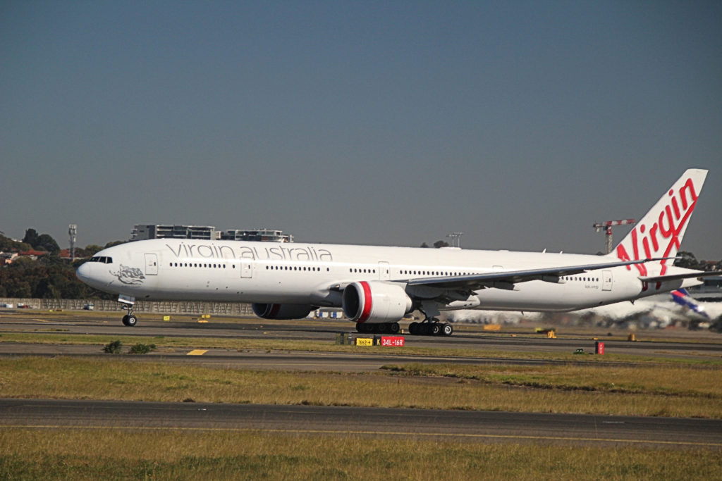 Virgin Australia VH-VPD Boeing 777-3ZG(ER) Sydney Airport august 2019