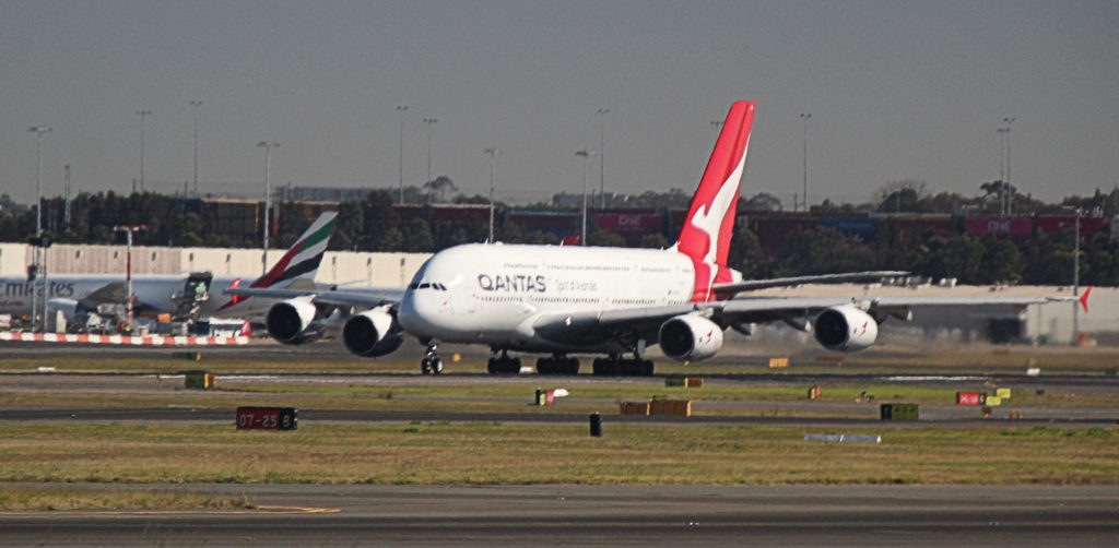 Qantas VH-OQL Airbus A380-842 Sydney Airport August 2019