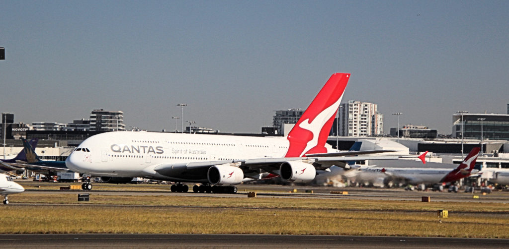 Qantas VH-OQL Airbus A380-842 Sydney Airport August 2019