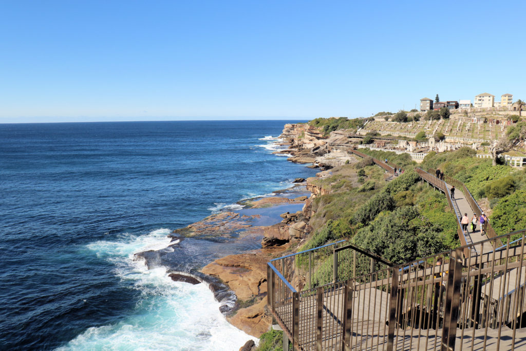 Bondi to Bronte Coastal Walk Looking Back to Waverley Cemetery