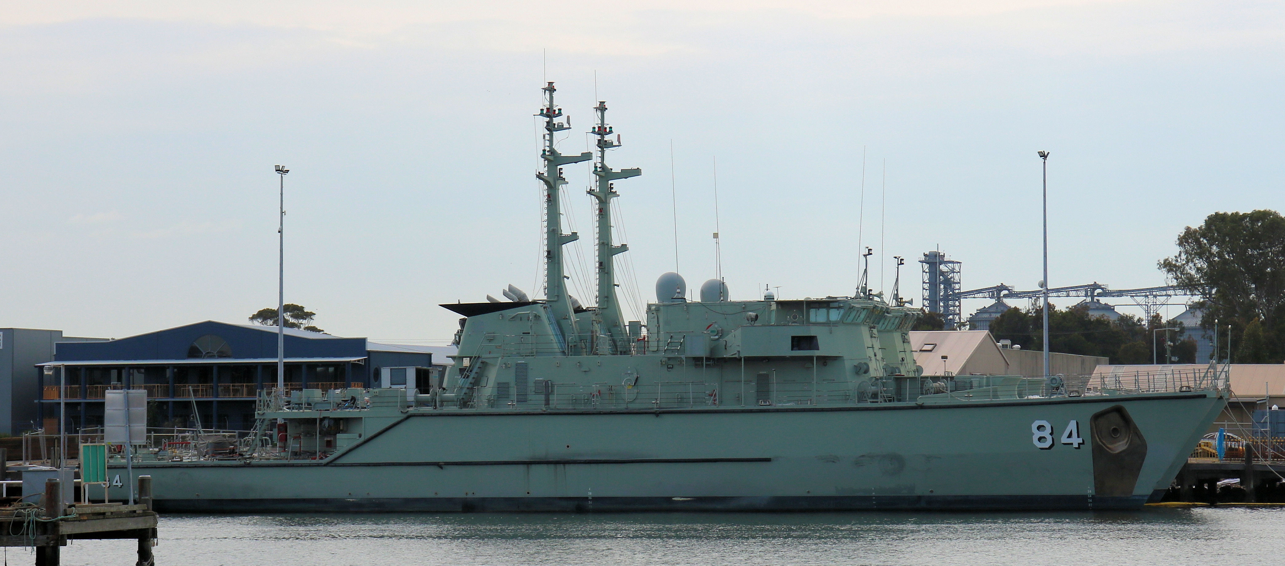 Huon-class minehunters HMAS Norman M84 with HMAS Hawkesbury M83 Behind