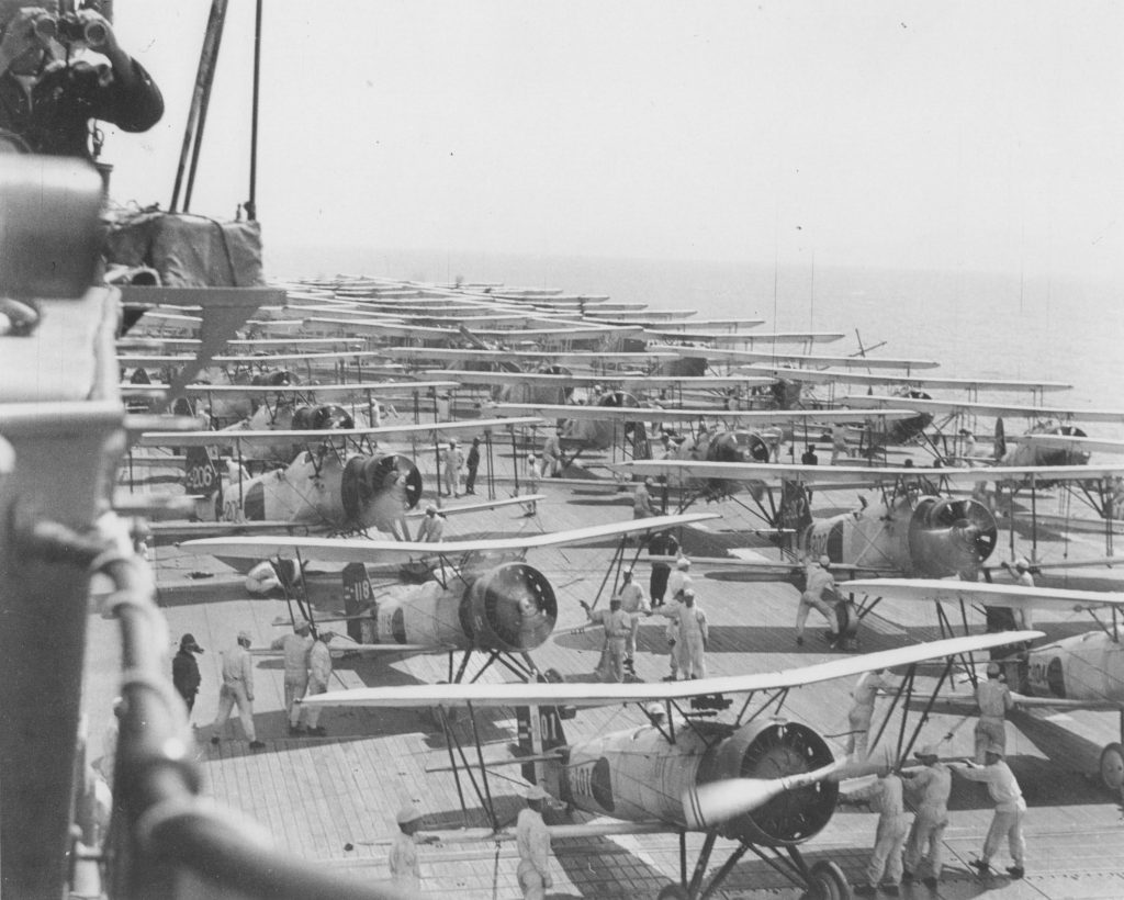 B2M, A2N, and Ki-4 aircraft operating aboard Kaga, 11 May 1937