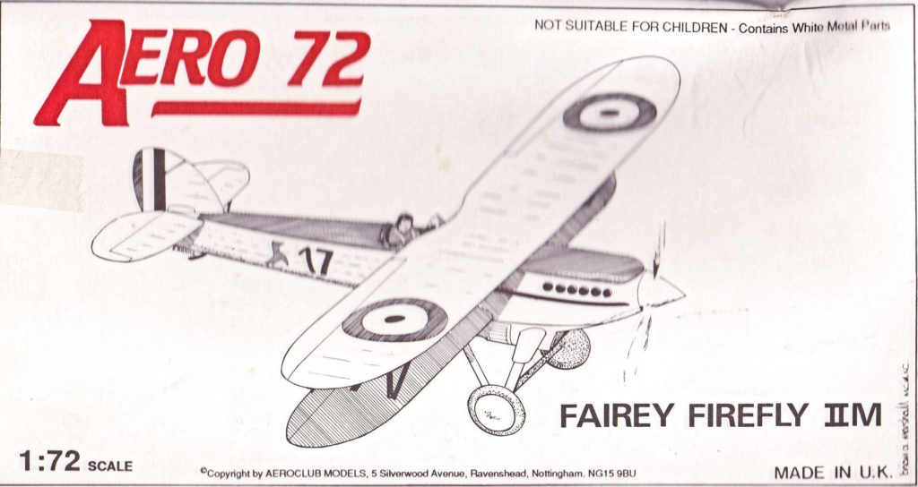 Fairey Firefly IIM Aeroclub 1/72 Scale Belgian Air Force World War 2 Biplane Fighter