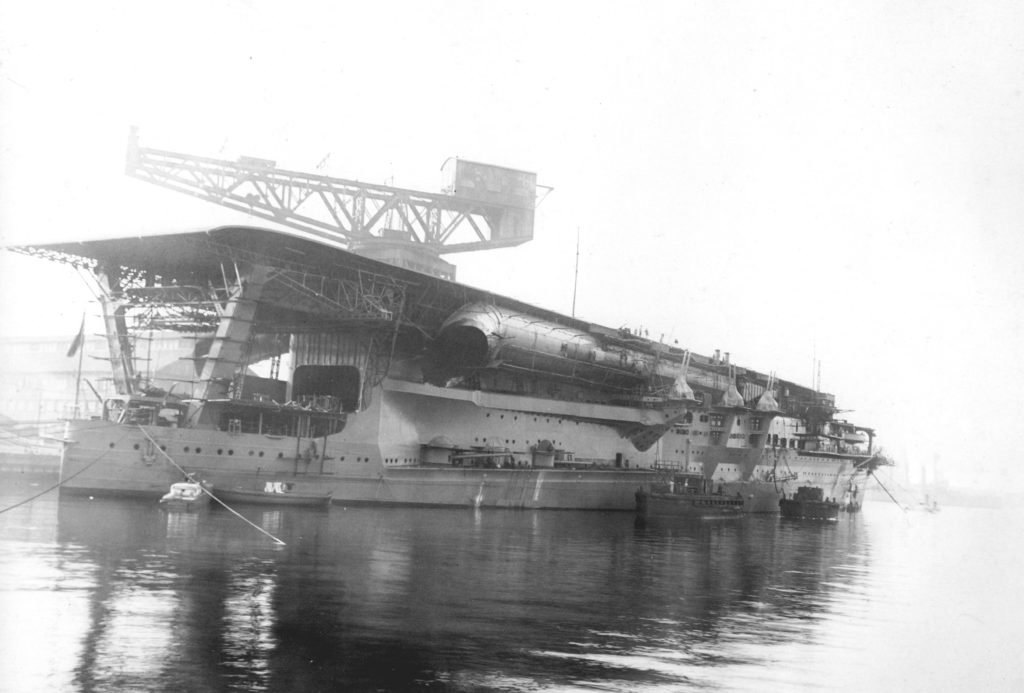 Kaga at Yokosuka Naval Arsenal, Japan, 20 Nov 1928