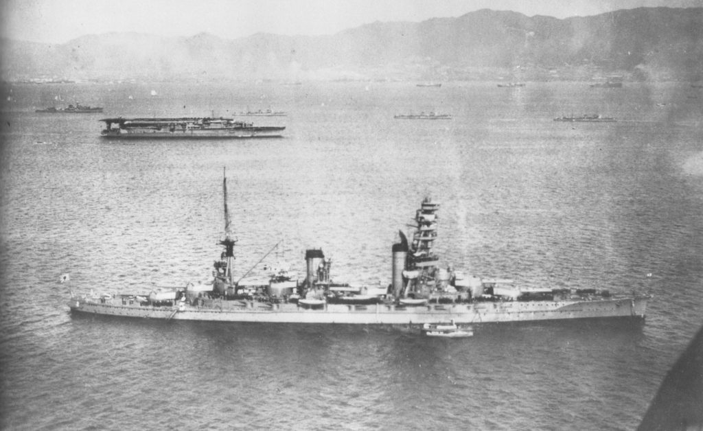 Yamashiro and Kaga in Kobe Bay, Japan, 22-23 Oct 1930