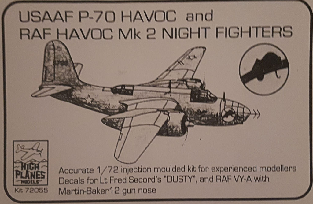 High Planes RAF Havoc Mk 2 Night Fighter Model Kit 1/72 Scale