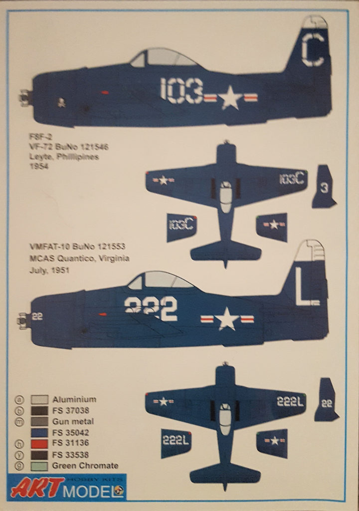 Grumman F8F-2 Model Kit 1/72 Scale by Art Model