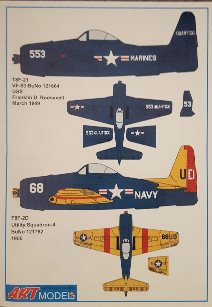 Grumman F8F-2 Model Kit 1/72 Scale by Art Model