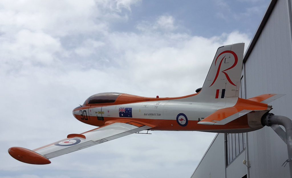 RAAF Aeromacchi MB 326 A7-030 in the Aerobatics Roulettes Colours