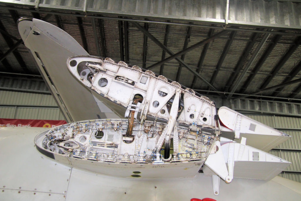 Wing Fold Mechanism of Grumman Tracker S-2G N12-152812 RAN #851 at HARS Aviation Museum