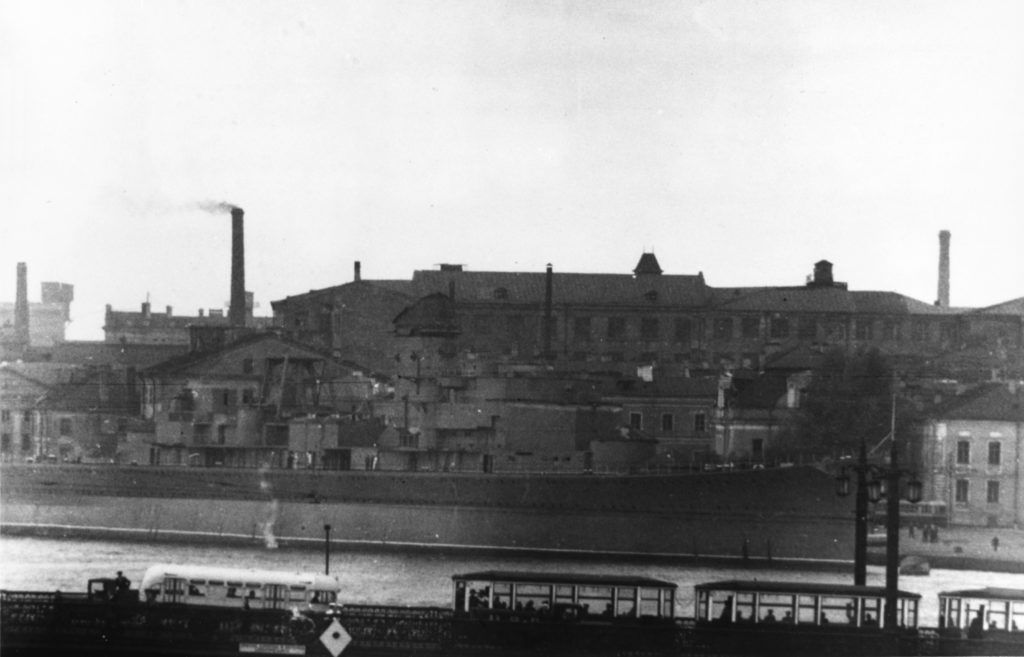 Incomplete Soviet Cruiser Tallinn (ex-Lutzow) at Leningrad c1949