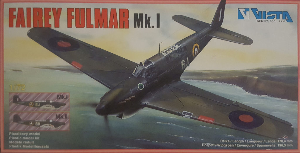 Vista Fairey Fulmar Box Art 1/72 Scale Model