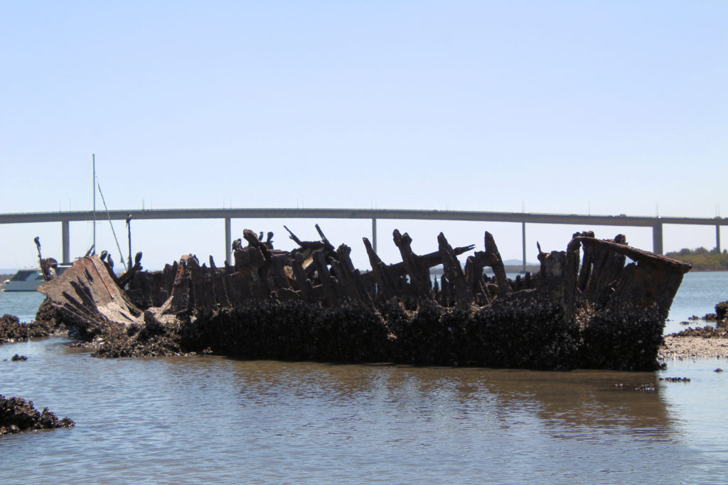 The Wreck of the Kate Tatham With Stockton Bridge in the Background