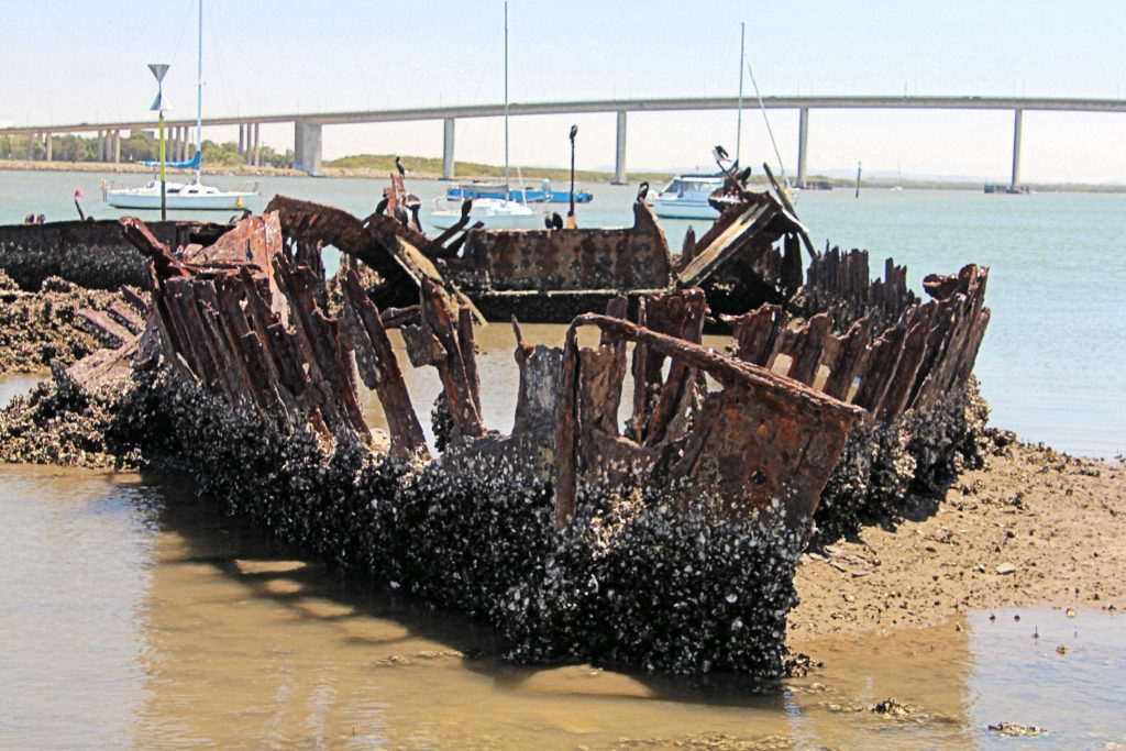 The Wreck of the Kate Tatham With Stockton Bridge in the Background