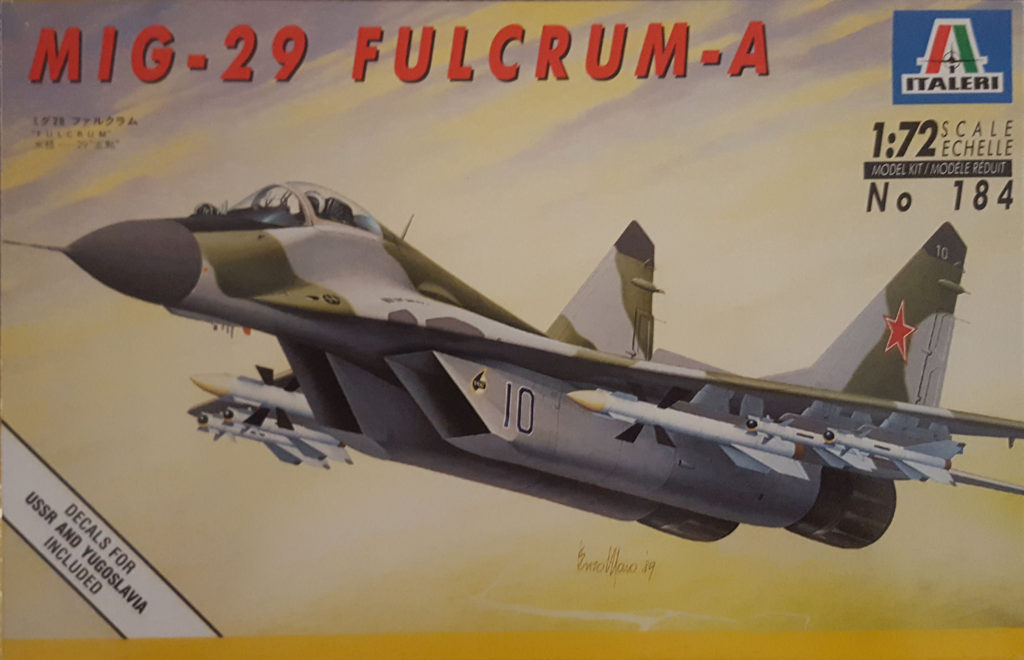 Mikoyan MiG-29 Fulcrum-A 1/72 Scale Model Box Art by Italeri