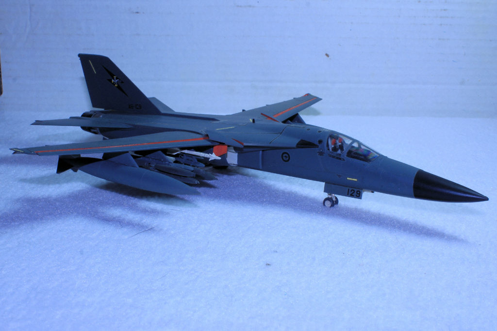 General Dynamics F-111C Aardvark of RAAF 1 Sqn., 82 Wing A8-129 1/72 Scale Model by Hasegawa