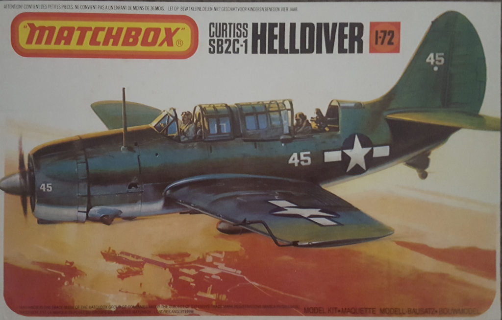 Curtiss SB2C-1 Helldiver 1/72 Scale Model by Matchbox Box Art