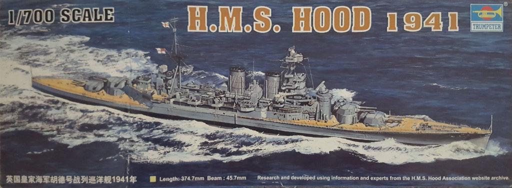 HMS Hood 1/700 Scale Model by Trumpeter Box Art