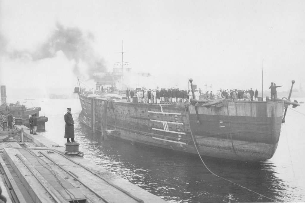 Tosa being prepared for scuttling in Kure January 31 1925