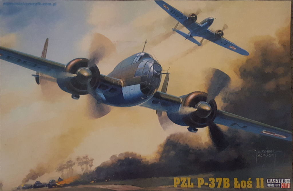 PZL P-37B Łoś II 1/72 Scale Model by Mastercraft Box Art