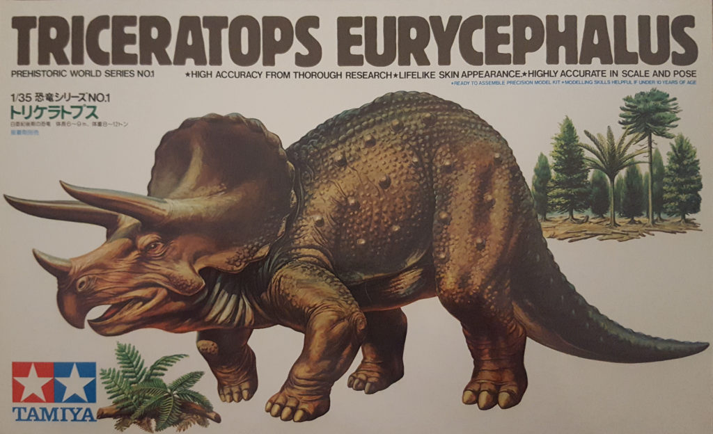 Triceratops Eurycephalus 1/35 Scale Model by Tamiya Box Art